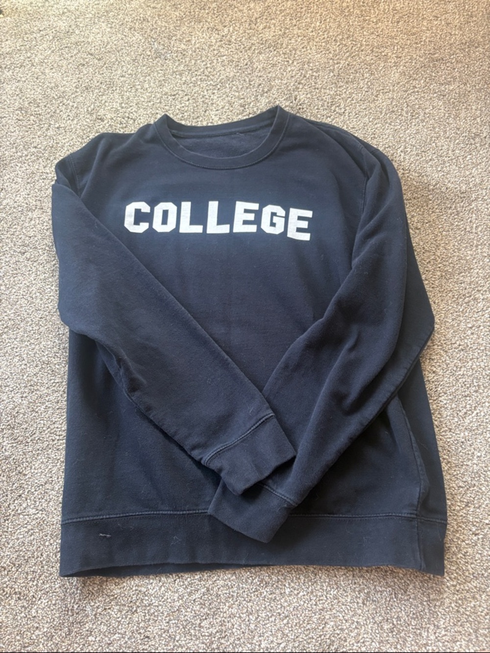 College Graphic Crewneck Sweater - Navy